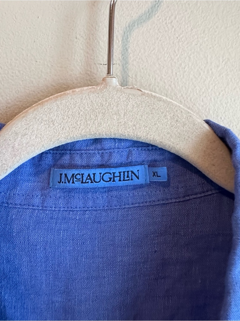 J. McLaughlin Linen Button Front Long Sleeve Shirt Blue - Picture 4 of 5